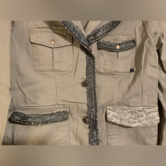 BKE Deconstructed Patch Boho Utility Jacket Size Medium blazer - Picture 7 of 12